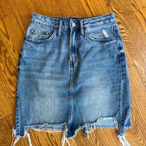 H&M Denim Distressed Western Cowgirl Skirt Size 6